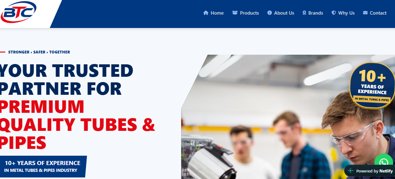 Bharat Tube Company industrial website portfolio preview