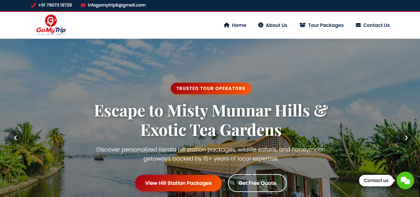 Go My Trip Now Travel Booking Platform Layout