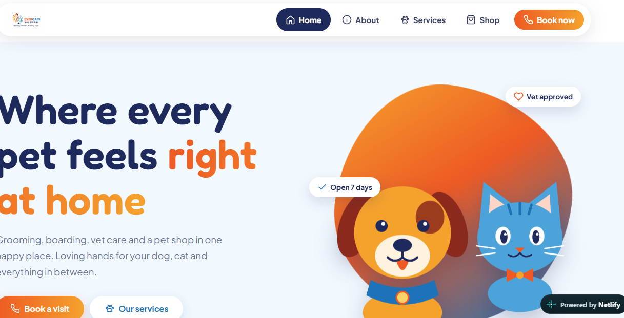 Pet Care Website Concept 1 preview